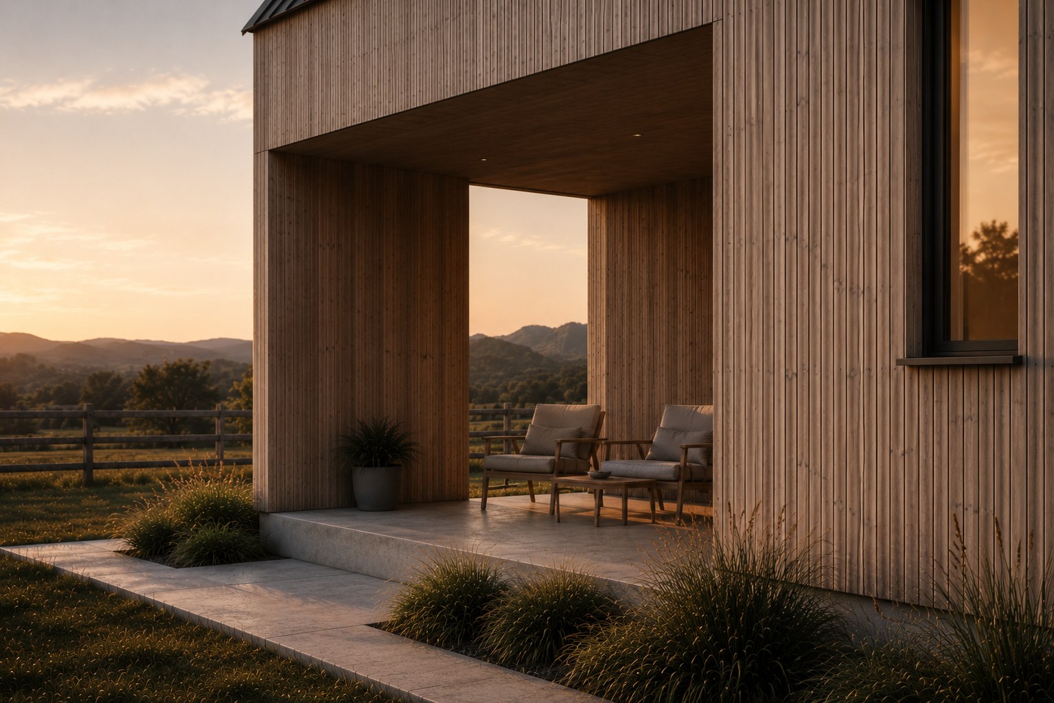 Contemporary New Zealand country home exterior